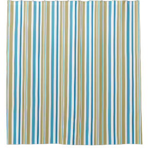 simple, striped pattern , olive and blue throw pil shower curtain