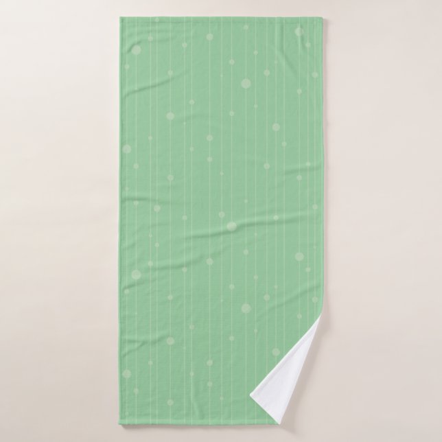 Simple stripes and dots minimal mint green bath towel (Bath Towel)