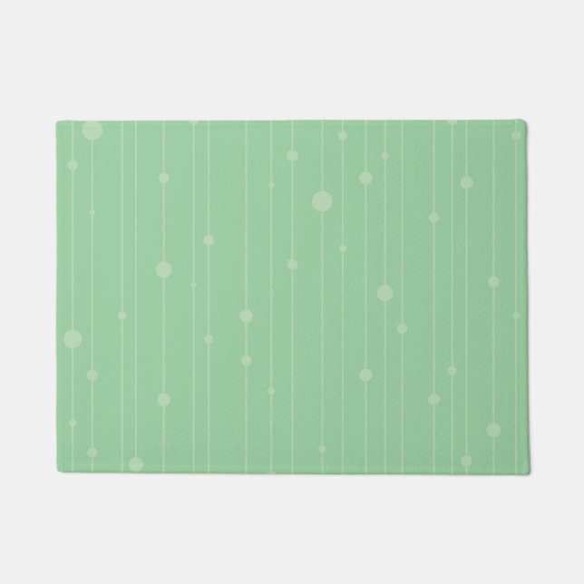 Simple stripes and dots modern mint green  doormat (Front)