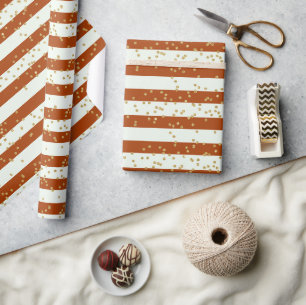 Simple Stripes And Gold Glitter Kids Party Gift Wrapping Paper