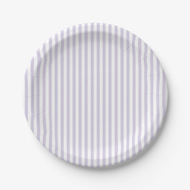 Simple Stripes - Dusty Lavender Paper Plate (Front)