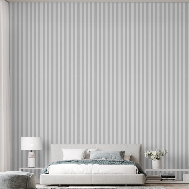Simple Stripes - Grey Wallpaper (Bedroom)