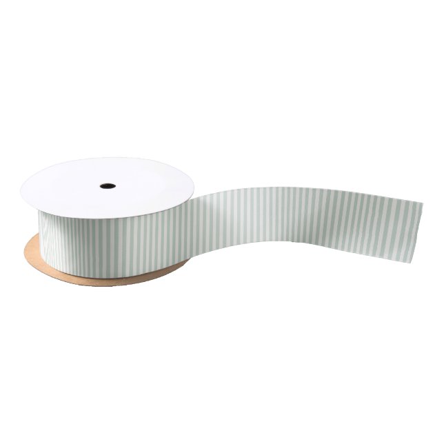 Simple Stripes - Muted Sage Satin Ribbon (Spool)