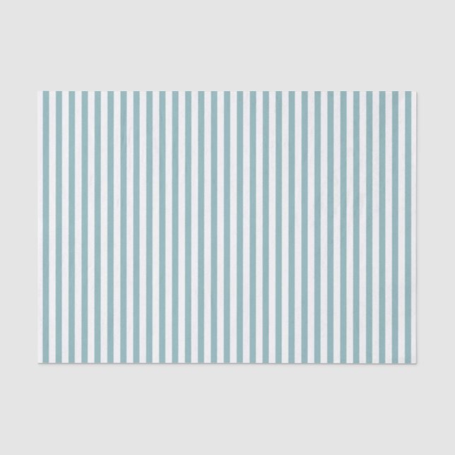 Simple Stripes Pattern Aqua White Geometric Tissue Paper (Front)
