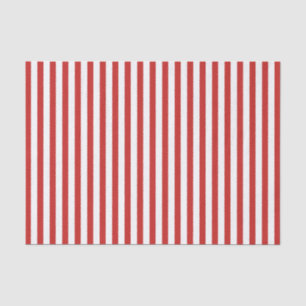 Simple Stripes Pattern Red/White Geometric Tissue Paper