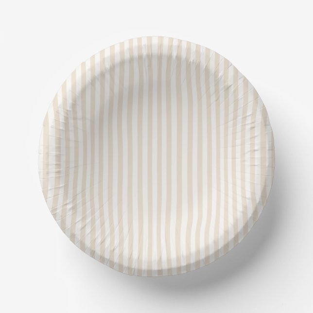 Simple Stripes - Soft Linen Paper Plate (Front)