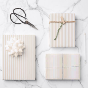 Simple Stripes - Soft Linen Wrapping Paper Sheet