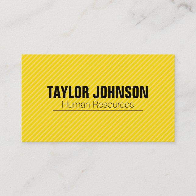 Simple | Stripes (Yellow) Business Card (Front)