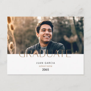 Simple Student Photo Graduation Announcement Postcard