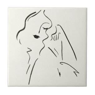 Simple Study - Sketch of a Lady Tile