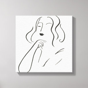 Simple Study - Sketch of a Woman Canvas Print