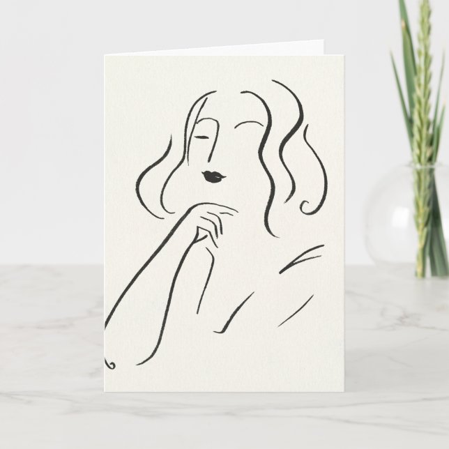Simple Study - Sketch of a Woman Card (Front)
