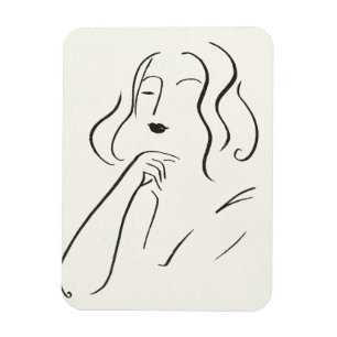 Simple Study - Sketch of a Woman Magnet