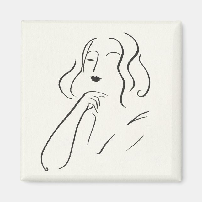 Simple Study - Sketch of a Woman Magnet (Front)