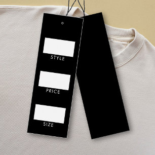Simple Style Price Size Mini Hang Tags Black