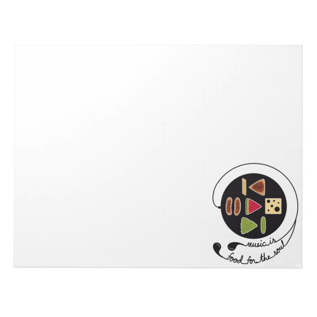  Simple Stylised Music Player with Food Icons Notepad (Front)