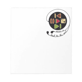  Simple Stylised Music Player with Food Icons Notepad