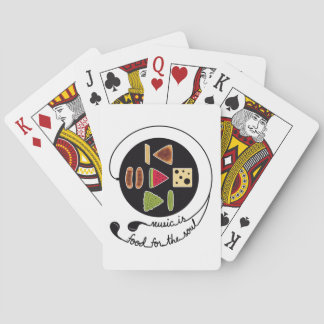  Simple Stylised Music Player with Food Icons Playing Cards