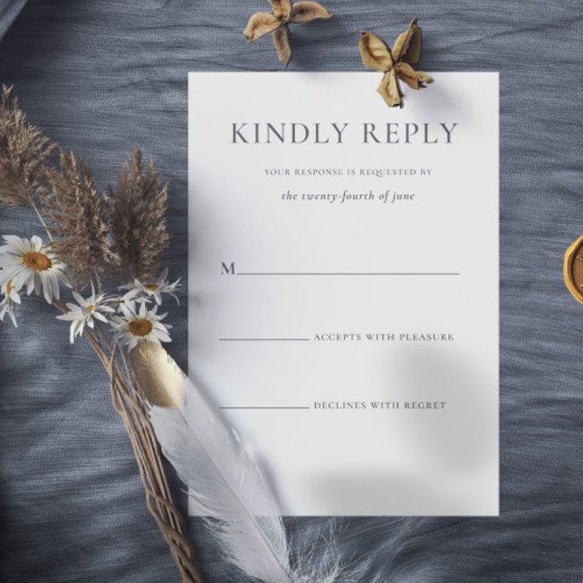 Simple Stylish Black White Monogram Formal Wedding RSVP Card (Simple Stylish Black White Monogram Formal Wedding RSVP Card)