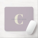 Simple Stylish Chic Monogram Name in Dusty Lilac Mouse Pad<br><div class="desc">Simple Stylish Chic Monogram Name in Dusty Lilac Mouse Pad</div>