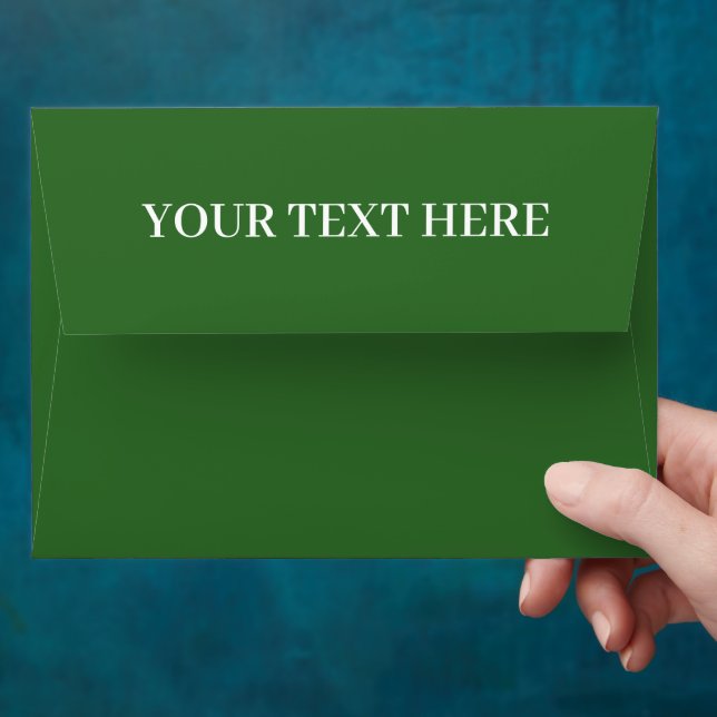 SIMPLE STYLISH CUSTOMIZED NAME MODERN DARK GREEN ENVELOPE (Hand)