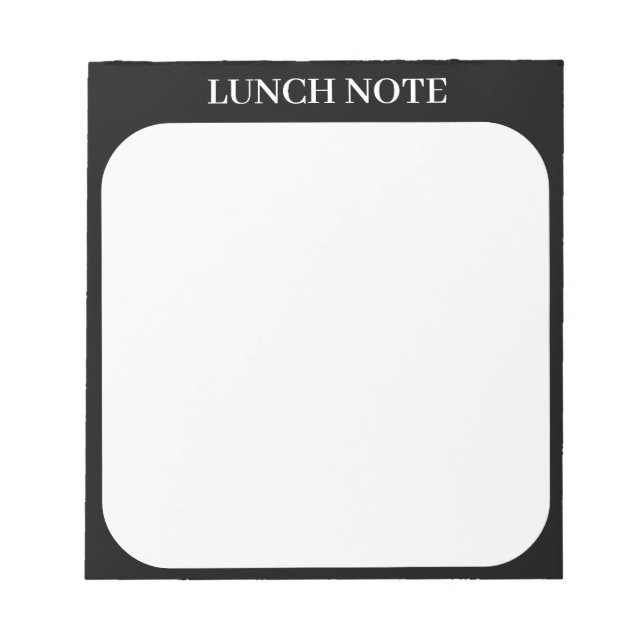 SIMPLE STYLISH CUSTOMIZED NAME SCHOOL OFFICE LUNCH NOTEPAD (Front)