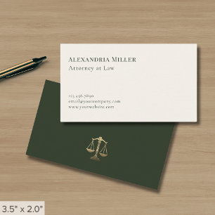 Simple Stylish Gold Justice Legal Business Card