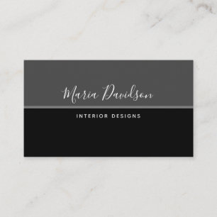 Simple Stylish Half Grey Half Black Signature Business Card