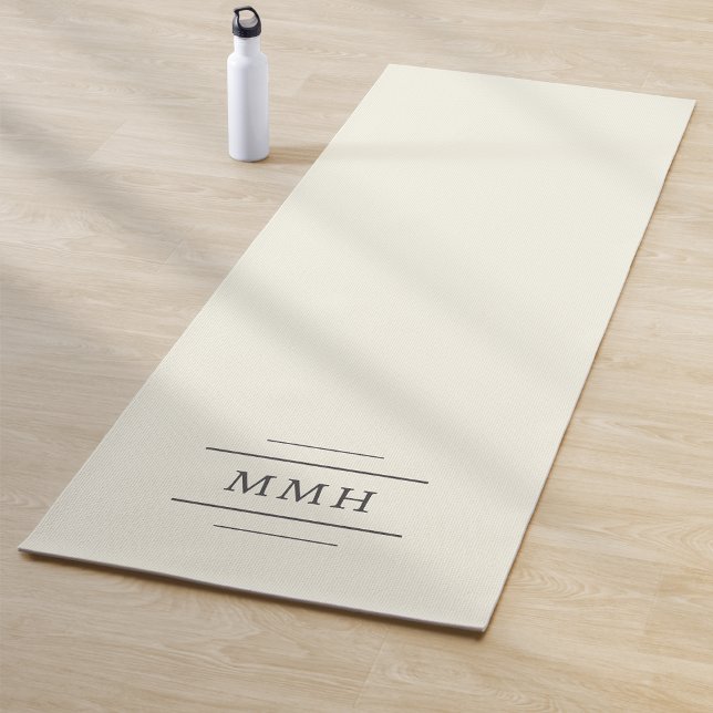 Simple Stylish Ivory Monogram Yoga Mat (Creator Uploaded)