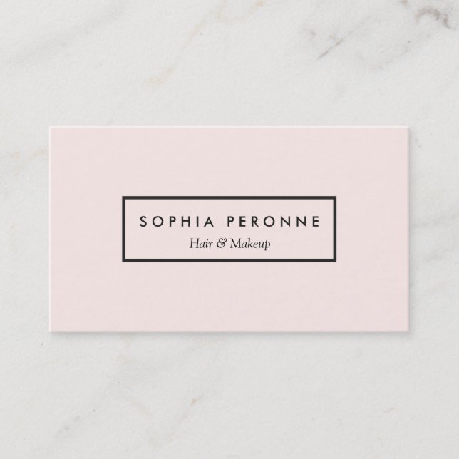 Simple Stylish Light Pink Beauty Salon and Spa Business Card (Front)