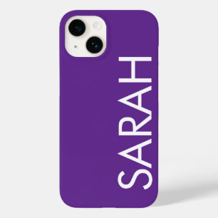 Simple Stylish Modern Classic Name Dark Purple Case-Mate iPhone 14 Case