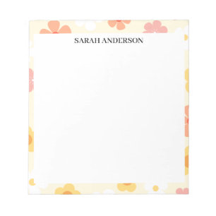 SIMPLE STYLISH MODERN CUSTOM NAME FLOWER ABSTRACT NOTEPAD