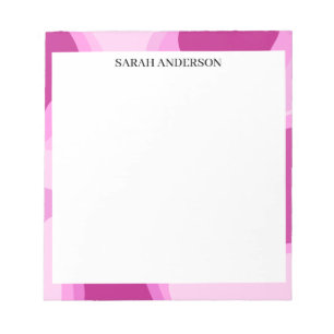 SIMPLE STYLISH MODERN CUSTOM NAME PINK ABSTRACT NOTEPAD