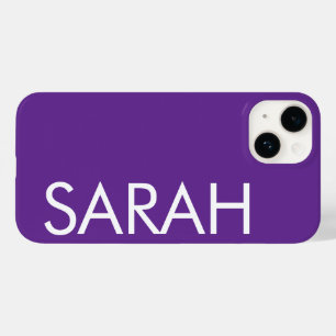 Simple Stylish Modern Customised Name Dark Purple  Case-Mate iPhone 14 Case