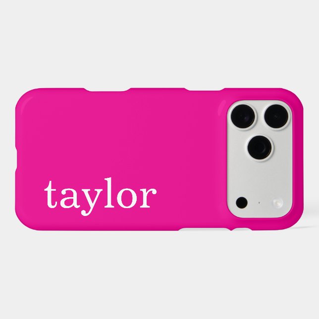 SIMPLE STYLISH MODERN CUSTOMIZED NAME HOT PINK (Back Horizontal)