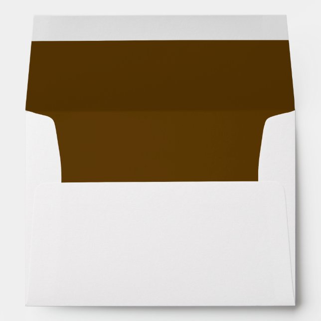 SIMPLE STYLISH MODERN DARK BROWN RETURN ADDRESS   ENVELOPE (Back (Bottom))