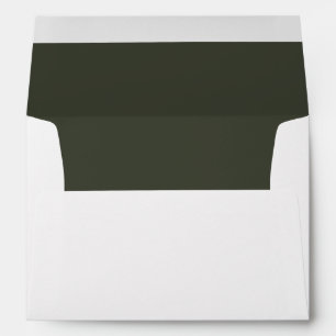 SIMPLE STYLISH MODERN DARK GREEN RETURN ADDRESS  ENVELOPE