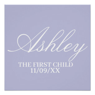 SIMPLE STYLISH MODERN ELEGANT FAMILY BABY NAME POSTER