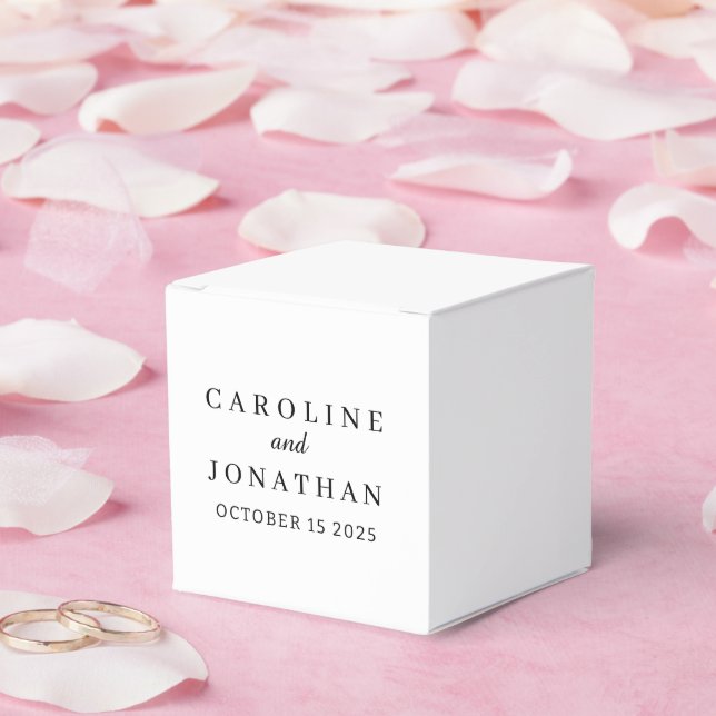 SIMPLE STYLISH MODERN MINIMAL WEDDING WHITE  FAVOUR BOX (Wedding)