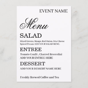 Simple Stylish Modern Minimalist Script Event Menu