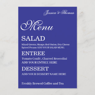 Simple Stylish Modern Minimalist Script Wedding Menu