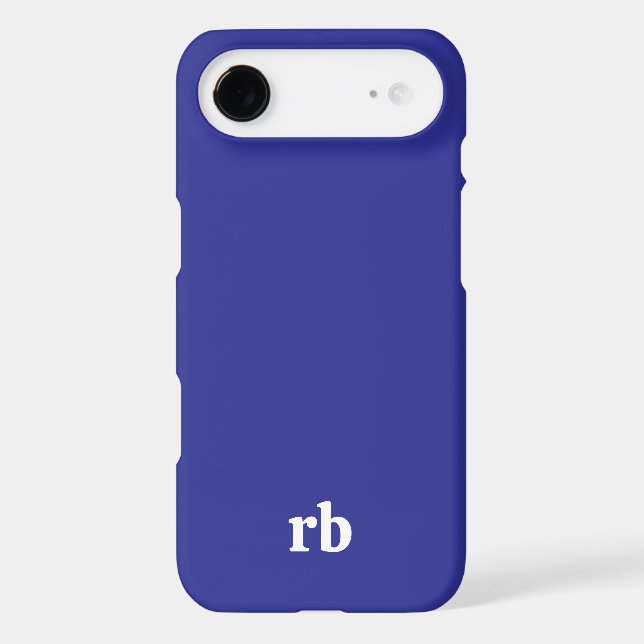 SIMPLE STYLISH MODERN NAME INITIALS DARK BLUE (Back)