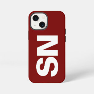 Simple Stylish Modern Name Minimal Cherry Red iPhone 13 Mini Case