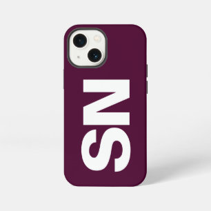 Simple Stylish Modern Name Minimal Dark Wine iPhone 13 Mini Case