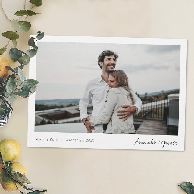 Simple Stylish Modern Photo Wedding  Save The Date (Creator Uploaded)