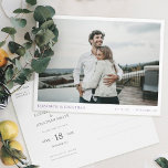 Simple Stylish Modern Photo Wedding Save the Date Invitation Postcard<br><div class="desc">This simple, stylish modern photo wedding save the date postcard template features your names, date and wedding locale in an elegant shade of royal purple beneath your photo. You might choose to change the font, punctuation or colour used for various text elements of this design on the front and/or back....</div>