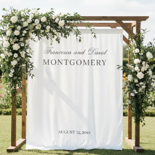 Simple stylish modern wedding backdrop tapestry