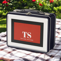 Simple Stylish Monogram Colour Block Red Black