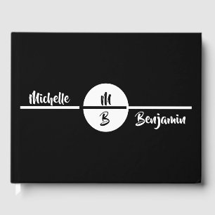 Simple Stylish Monogram With Name Wedding Guest Book