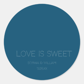 Simple Stylish navy  Classic Round Sticker